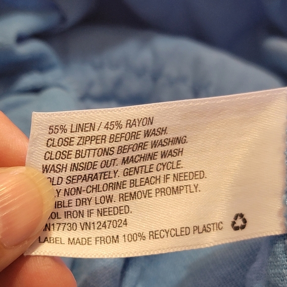 A New Day High Rise Linen Wide Leg Fluid pants Blue - Picture 10 of 13